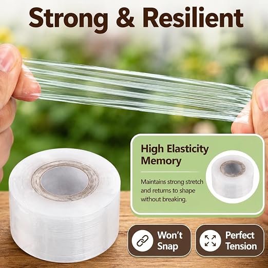2 Roll Clear Petri Dish Film,Clear Grafting Tape Grafting Film,Stretchable Garden Grafting Tape Plants Repair Tapes,Sealing Poly Films for Petri Dish and Nursery Grafting