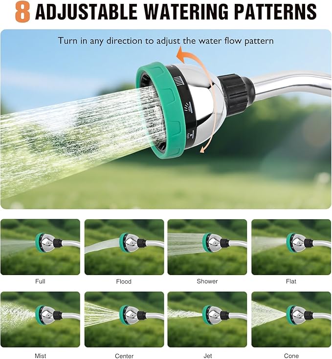 Yesker Watering Wand for Garden Hose, 19 Inch, 10 Spray Patterns, Garden Hose Nozzle with Thumb Flow Control, Ideal for Water Plant, Shrubs and Yard