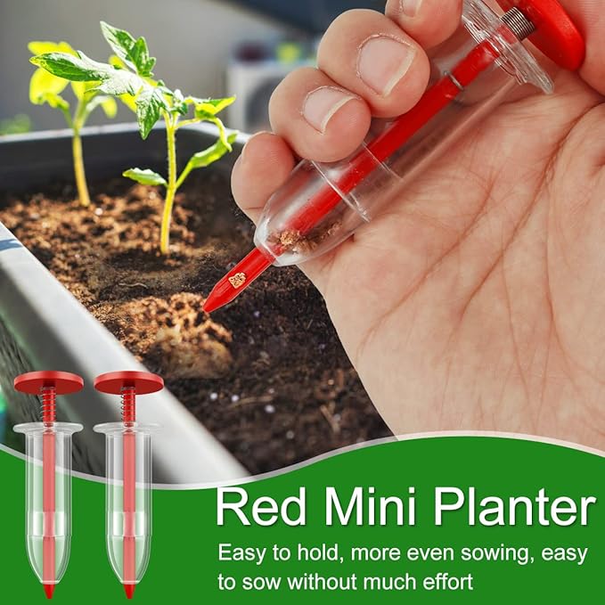 6PCS Mini Sowing Seed Dispenser, Manual Handhold Seed Spreader, Lightweight Practical Seed Planter Tool, Seed Planter Seed Sower Tool Seedlings Dibber and Widger Set for Tiny Flower Vegetable Seeds
