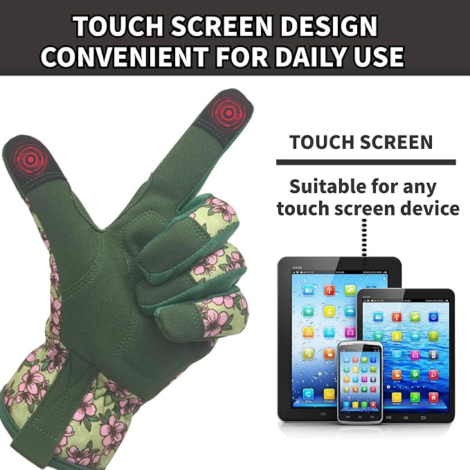 Gardening Gloves,Women Yard Work Garden Glove,Gifts | Thorn Proof,Puncture Resistant,Touchscreen,Gift,Leather,Spandex