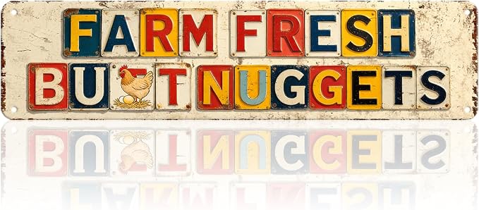 Chicken Coop Signs for Outside Funny Metal Chicken Signs Vintage Kitchen Decor Farm Fresh Eggs Metal Tin Sign Outdoor Yard Decorations Chickens Lover Gifts Chicken Coops Accessories 16x4 Inch
