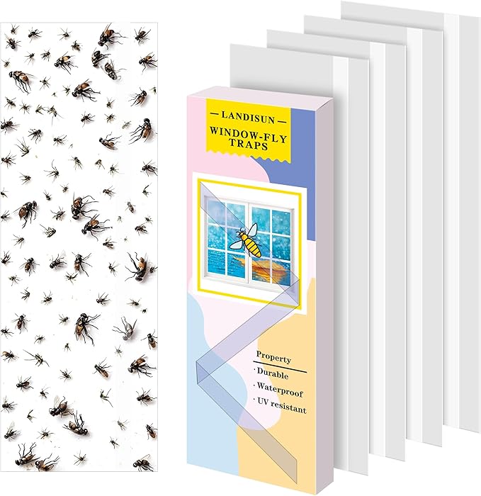 Landisun Fly Trap Indoor Fruit Fly Traps Mosquitos Gnat Windows Bug Sticky Glue Traps 30 Pack