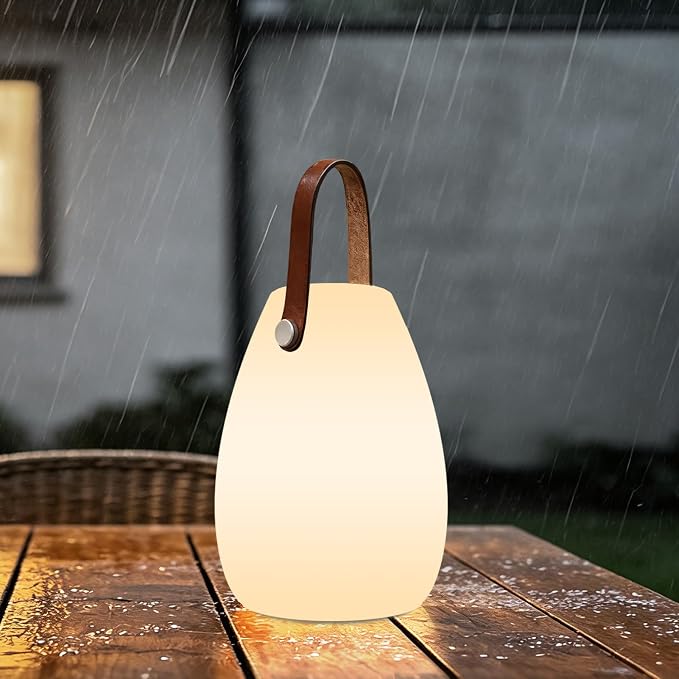 uuffoo Rechargeable Portable Table Lamp, Cordless RGB Lantern with Remote, Decorative LED Night Light, IP44 Waterproof Indoor Outdoor Lamp for Bedroom Patio Garden Wedding Party