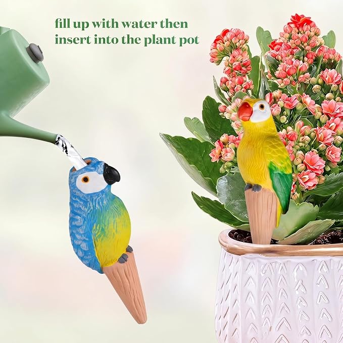 Terracotta Watering Spike Set, 4 Pcs Self Watering Planter Insert, Automatic Plant Watering Devices for Vacation Care, Garden/Office/Outdoor/Indoor Plant Decoration