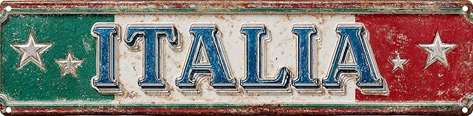 Vintage Tin Sign Retro Metal Italia Signs For Home Decor Stylish Wall Art Plaques Gift For Home Bathroom Kitchen And Gothic Wall Decor In Every Room 4x16 In