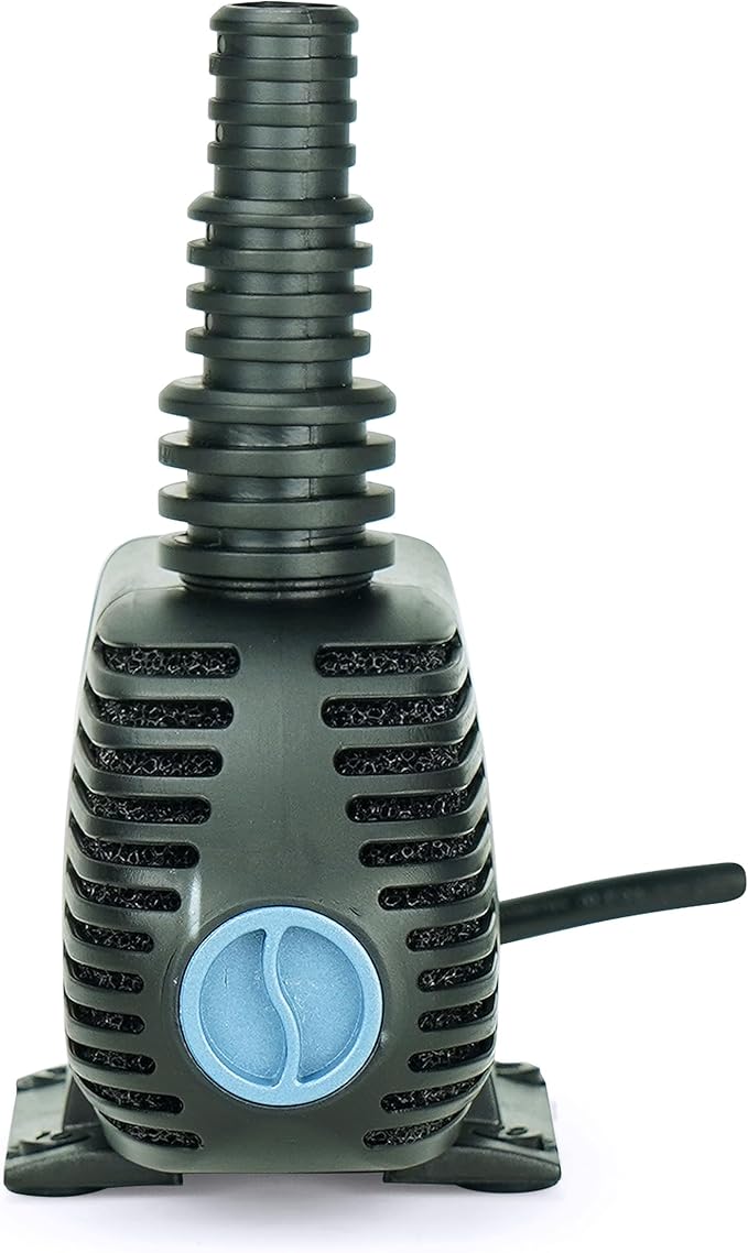 Aquascape Ultra 400 GPH Submersible Pond & Water Garden Pump 91005 | for Fountains, External Filters, Small Ponds, Fish-Safe Design, Pre-Filter Cage, Multi-Hose Fitting, 91005
