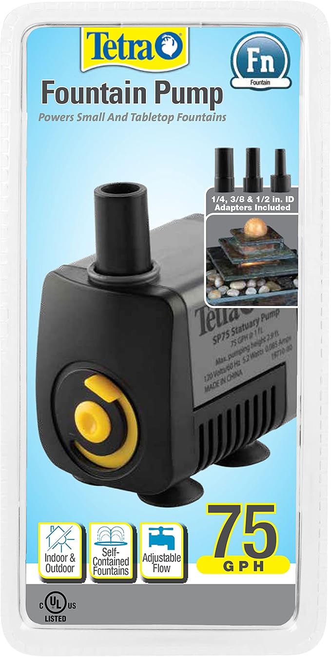 TetraPond Statuary Pump 75 GPH, Powers Small and Tabletop Fountains