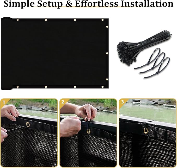 Shade&Beyond 6' X 25' Fence Privacy Screen Heavy Duty 170 GSM Fencing Mesh Shade Net Cover for Wall Garden Back Yard Outdoor Home Decoration, Black