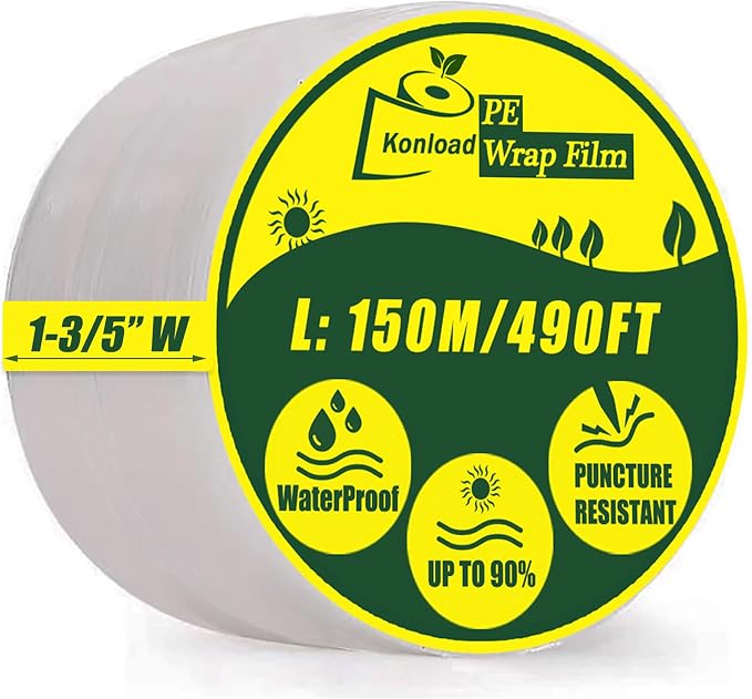 Nursery Grafting Tape Wide 1-3/5 inch Plant Budding Tool for Grafting Self-Adhesive PE Stretchable Film for Grafting,Buddy Tape for Gardening Grafting Tool