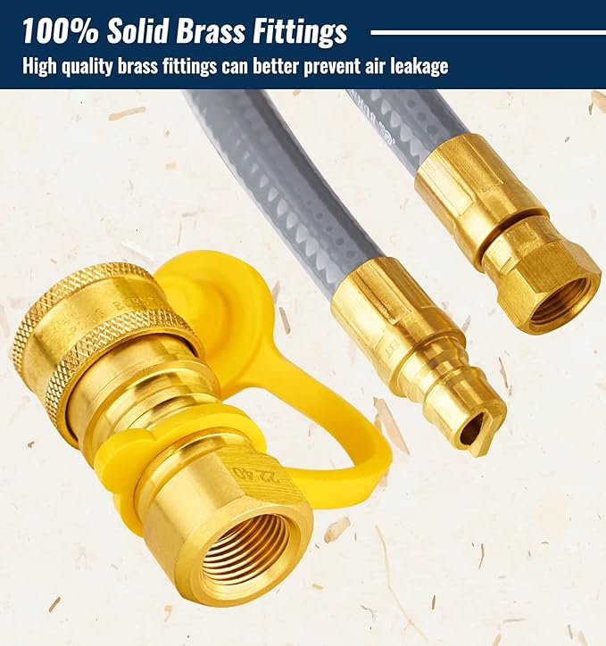 CALPOSE 40 Feet 3/8 inch ID Natural Gas Grill Hose with Quick Connect Fittings, Natural Gas Line for Grill, Pizza Oven, Heater and More Low Pressure Appliance