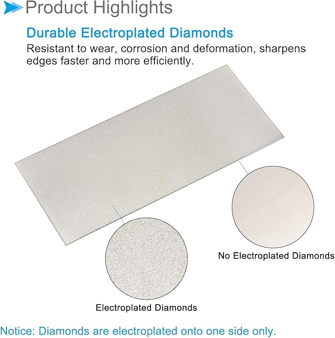 Diamond Whetstone Sharpening Stone, 400 Grit 6.69" x 2.95" Total Size, Sharpener Abrasive Tool - (Applications: for Metal Grinding)