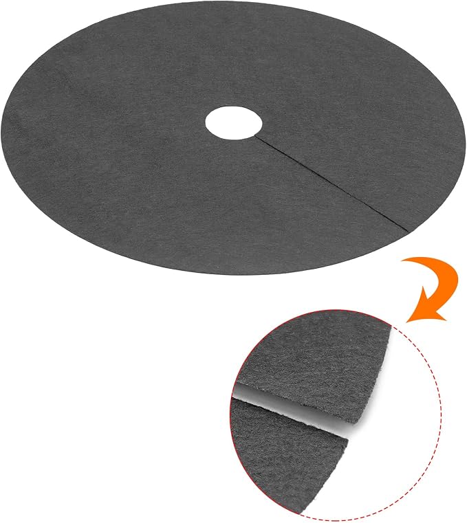 MECCANIXITY Tree Mulch Ring 24.4" Nonwoven Tree Protector Mat Plant Cover for Weed Control Round Weed Barrier Black 4 Pack