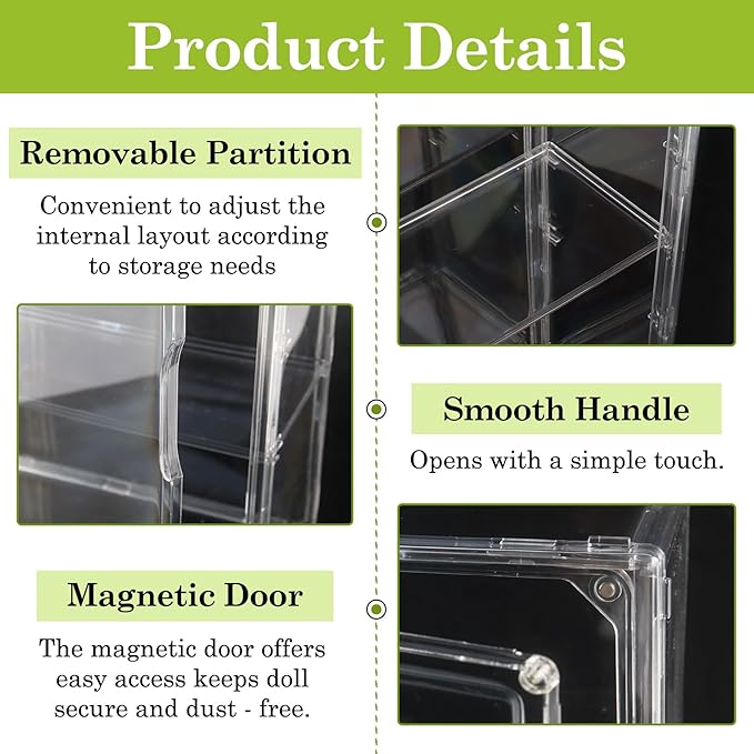 Klmnop Clear Mini Greenhouse for Indoor, Small Green House with Magnetic Waterproof Door for Small Plants & Germination, Stackable Tabletop Greenhouse for Windowsill or Home, 14.2"x10.6"x5.5"