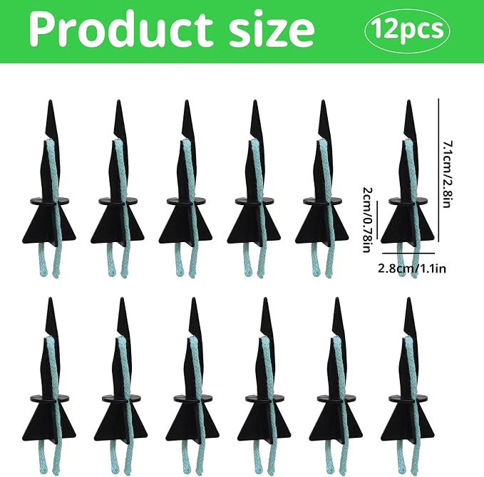 12Pcs Self Watering Spikes, Plant Watering Spikes, Self Watering Planter Inserts with Absorbent Cotton Ropes for Vacation Home Plant Care, Busy Professionals, Urban Gardeners
