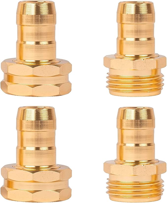 Hourleey Garden Hose Repair Connector with Clamps, Fit for 3/4" or 5/8" Garden Hose Fitting, Male and Female Hose Adapter Water Hose Repair Kit, 7 Set