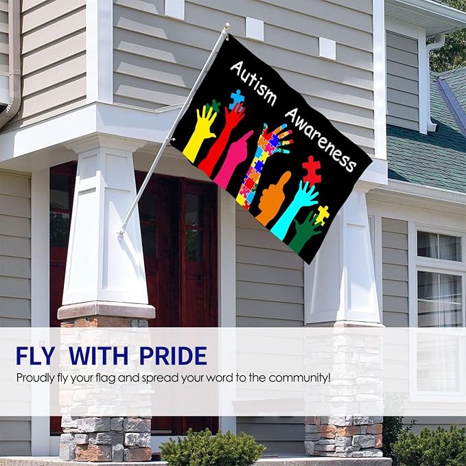 Autism Awareness Flag 3x5 Ft Outdoor Indoor With Grommet Home House Garden Yard Banner Decorative Sign