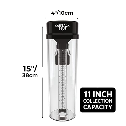 Professional Rain Gauge - 11" High Capacity Precipitation Measure Tool, Accurate to 0.01 Inch, Weather Resistant, Easy Read, for Garden, Farm, Meteorology - Australian Made