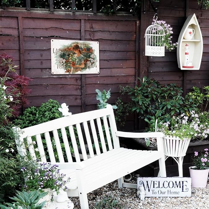 Funny Garden Decor Gardening Gifts for Women Yes I Really Do Need All These Plants Garden Metal Sign 12"x8"