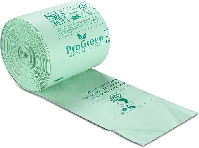 Compostable Bags 3 Gallon, Extra Thick 0.71 Mil, 300 Count, Small Kitchen Trash Bags, Food Scraps Yard Waste Bags, ASTM D6400 BPI And TÜV AUSTRIA Certified (300)