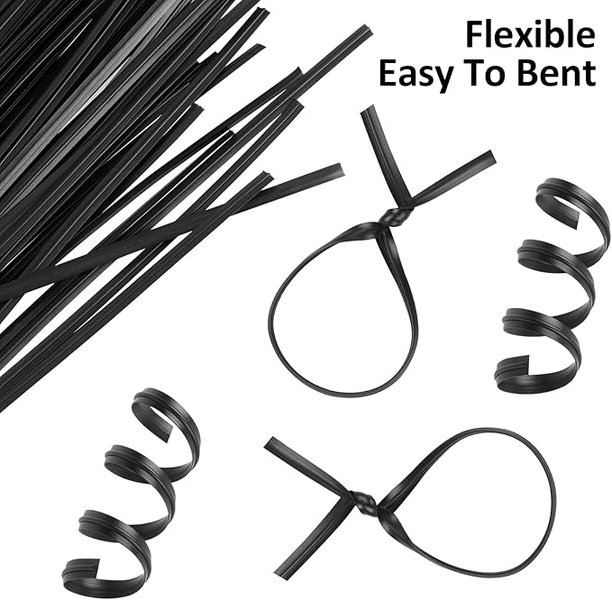 Oligei 600 Pcs Plastic 5" Twist Ties for Bags, Wire Ties Reusable Twist Bread Ties for Household and Office Use