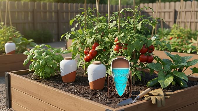 Plant Self Watering Globes - Terracotta Watering Spikes - Slow Release Olla Pots - Holds 14 oz - Drip Irrigiation Olla System