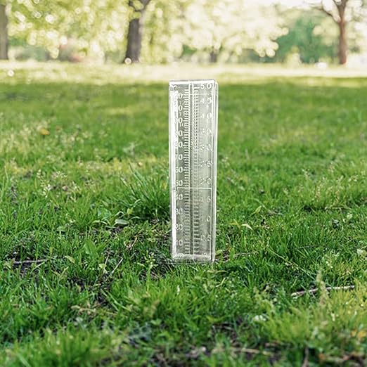 5-Inch Capacity Plastic Rain Gauge Outdoor Easy to Read for Yard Capacity Wall Mount or in Ground(Clear,2 Pieces)