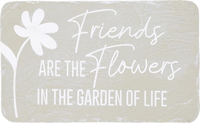 Pavilion Gift Company – Friends Are Flowers – 7” Indoor Outdoor Weatherproof Decorative Garden Stepping Stone Plaque Best Friend Bestie BFF Friendship