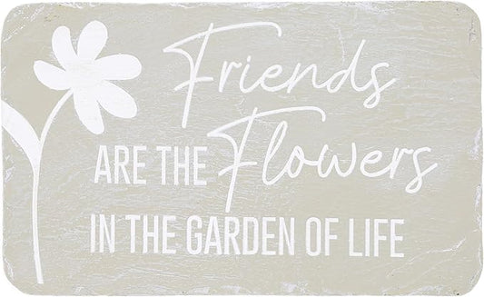 Pavilion Gift Company – Friends Are Flowers – 7” Indoor Outdoor Weatherproof Decorative Garden Stepping Stone Plaque Best Friend Bestie BFF Friendship
