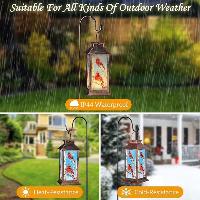 Solar Lanterns for Garden Decor, Waterproof Design Solar LED Hanging Lights for Yard, Patio, Lawn, and Porch, Gifts for Mom, Grandma(Tree Trunk)