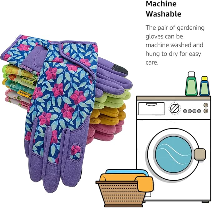 Gardening Gloves,Women Yard Work Garden Glove,Gifts | Thorn Proof,Puncture Resistant,Touchscreen,Gift,Leather,Spandex