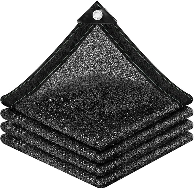 vensovo 50% Sunblock Shade Cloth Net Black Resistant - 10x25 Ft Garden Shade Mesh for Plant Cover, Greenhouse, Chicken Coop, Kennels, Tomatoes Plants