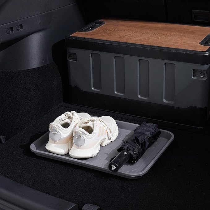 Boot Tray 2 Packs All Seasons Multi-Purpose, Waterproof Boot Trays for Entryway Indoor & Outdoor, Non-Slip Shoe Tray, 16.7"x12.8",Grey