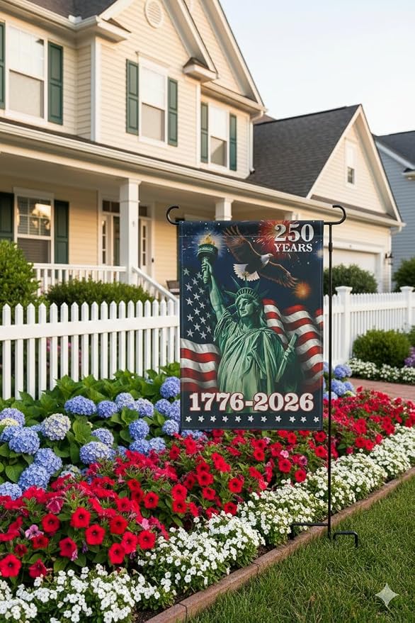 USA 250th Anniversary Garden Flags,America Garden Flags For Outside,12x18'',Double Sided Flag For Outdoor Garden Decor (Liberty)