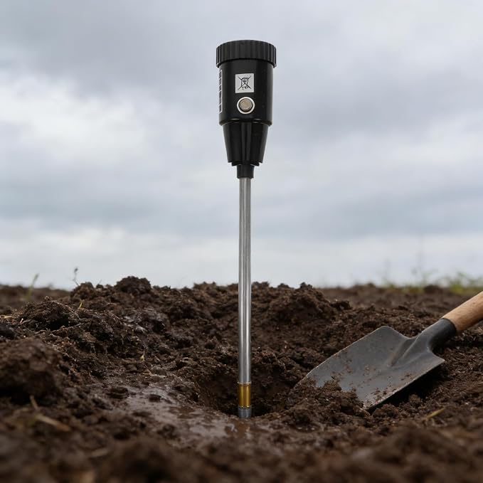 DECHOUS Soil Moisture Meter Digital Ph Tester with 12" Probe, 2-in-1 Portable Garden Soil Tester for Lawn, Farm, Indoor Outdoor Plants