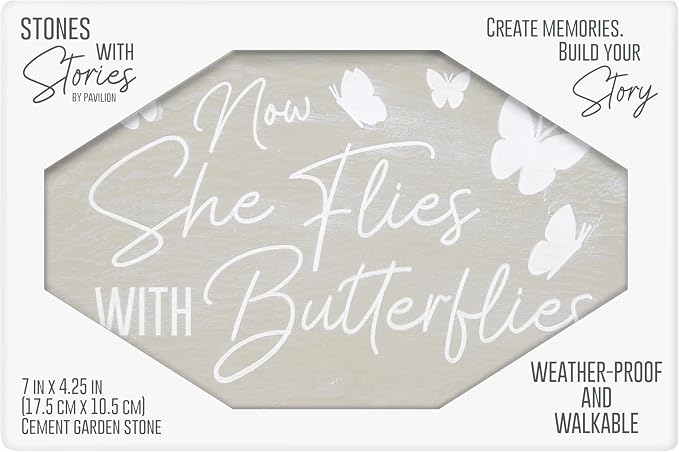 Pavilion Gift Company – Butterflies – 7” Indoor Outdoor Weatherproof Decorative Garden Stepping Stone Plaque Bereavement In Memory Memorial Loss Of Loved One
