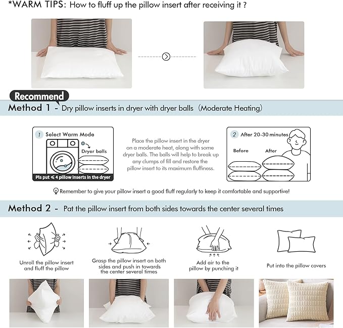 MIULEE Pack of 2 24x24 Outdoor Pillow Inserts, Outdoor Throw Pillows Water-Resistant Decorative Premium Square Pillow Stuffer Sham for Porch Swing Couch Sofa Cushion Patio Furniture