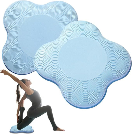 2 Pack Yoga Knee Pads Mat Set - Extra Thick Foam Kneeling Pad Cushion for Knees, Elbows, Wrists, Head - Yoga Essentials for Women Men, Non-Slip Pilates, Meditation, Floor Workouts
