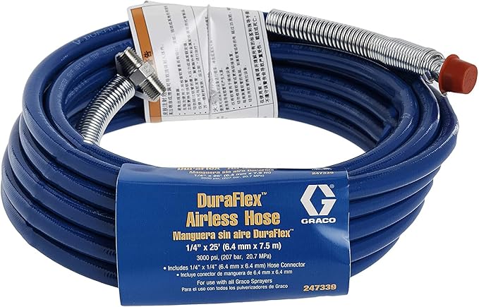Graco 247339 1/4-Inch Airless Hose, 25-Foot, Dark Blue