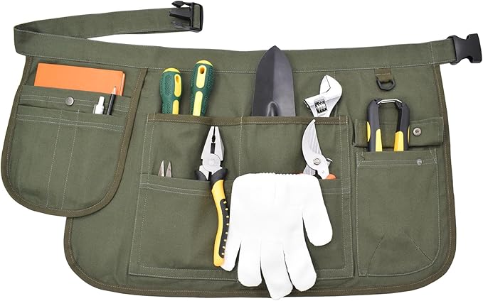 Nanxson Tool Apron Half Canvas Apron With Muti-Pockets for Home Garden Painting Crafting Woodworking CFG003