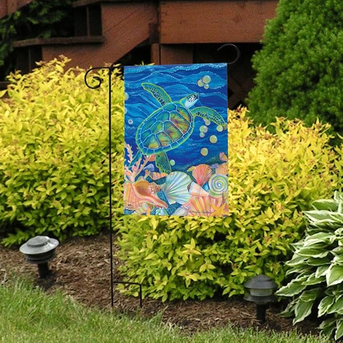 Briarwood Lane Swimming Sea Turtle Summer Garden Flag