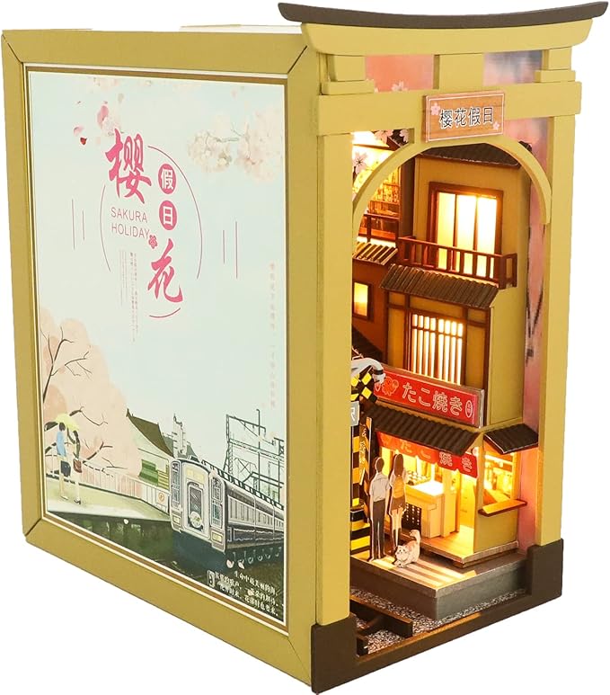 Roroom DIY Miniature Doll House with Furniture Dollhouse Kit for Adults and Teens,Booknook Tiny House Bookshelf Decor Mini 3D Wooden Puzzle, Gifts for Family, Friends (M2211)