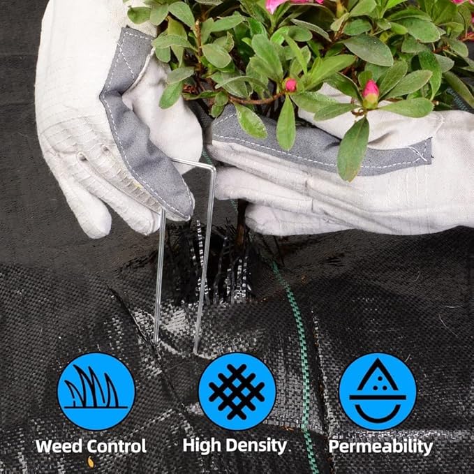 LAVEVE 4FT x 100FT Weed Barrier Landscape Fabric Heavy Duty, 3.2oz Premium Garden Ground Cover Mat for Weed Control, Gardening, Plant Beds and Farming