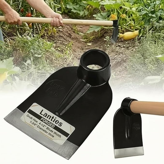 Hoe Head 1.6 lb, 4-1/2" Blade Width, 1-3/4" Diameter Hole, Grub Hoe Head Garden Steel Tool for Tough Soil, Garden Hacking, Landscaping, Farming or Yard Work, No Handle Included(Black,1 Pc)