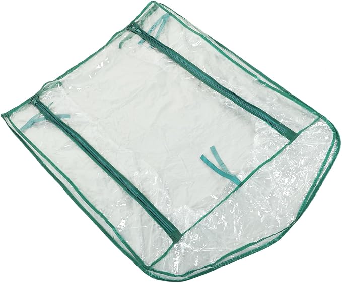2-Tier Greenhouse Replacement Cover Clear PVC Plant Greenhouse Cover with Roll-Up Zipper Door - 27" L x 19" W x 36" H