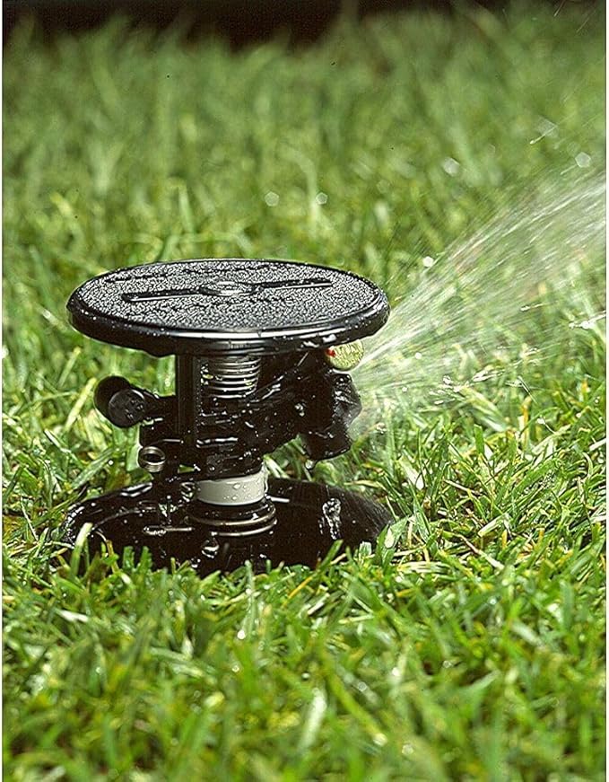 Rain Bird LG-3 Low Gallonage Pop-up Impact Lawn Sprinkler, Adjustable 20° - 360° Pattern, 26' - 41' Spray Distance, Black (Pack of 2)
