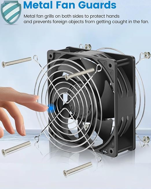 GDSTIME 120mm x 38mm Waterproof Fan 24V IP67 Rating, High Airflow Dual Ball Bearing Powerful Brushless DC Cooling Fans 2-Pin for RV Fridge, Grow Rack, 2-Pack