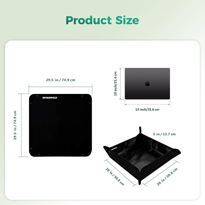 Plant Transplanting Mat - Thickened Waterproof Potting Mat, Succulent Gardening Mat, Portable Repotting Mat for Mess Control, Indoor Outdoor Use (PVC-Black 29.5" x 29.5")