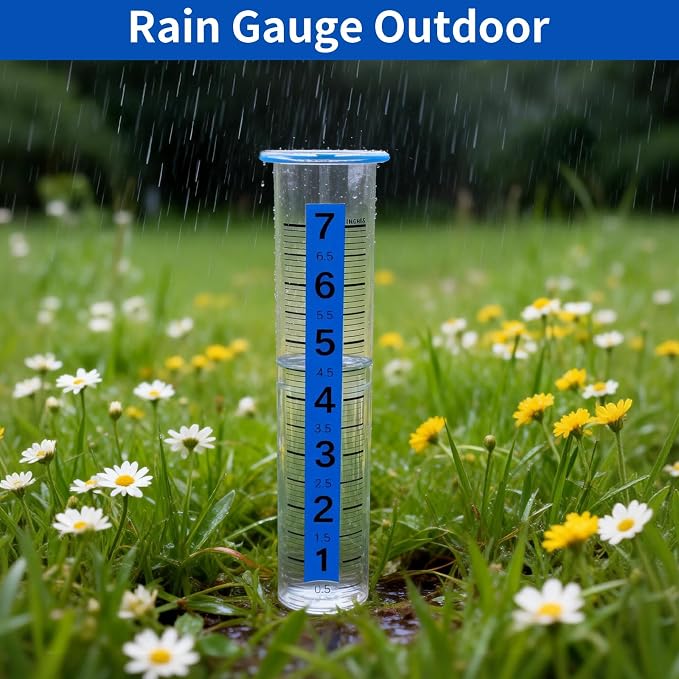 TBWHL Plastic Rain Gauge Replacement Tube 7" Easy to Read Freeze Proof Rain Gauges Outdoors Best Rated for Garden, Yard, Patio, 8.26 x 2.26 x 1.77 inches Cold Resistance Crack Resistance for Outdoor