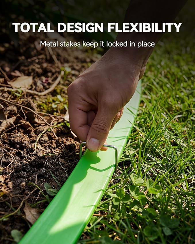 RAINPOINT Sprinkler Hose with Holes 30FT, Flat Soaker Hose with Stakes, Lightweight Water Irrigation Sprinklers System for Garden, Lawn and Yard(15FT, 2Pack)
