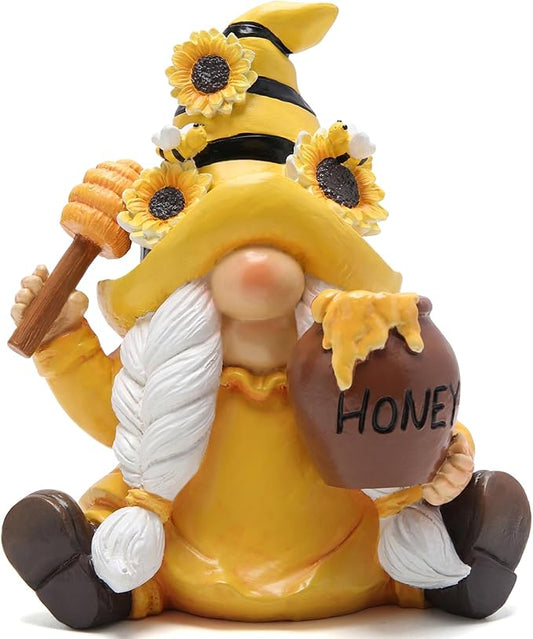 Hodao Bumble Bee Spring Gnome Decorations Honey Gnomes Ornaments World Bee Day Decorations Gifts Summer Gnomes Figurines for Garden Decor Birthday Gifts for Mom, Women, Grandma